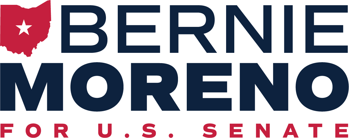 Bernie Moreno for US Senate red and blue logo